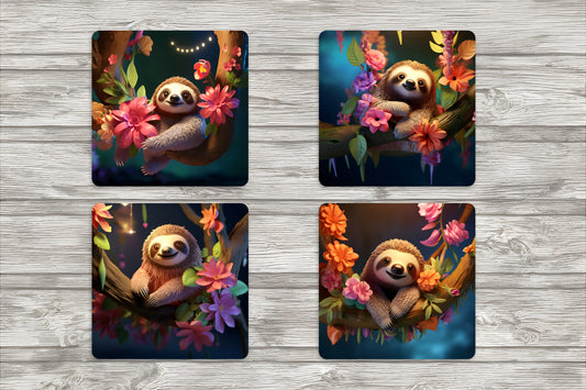 Sloth Coaster 4-Pack (Collection 1)