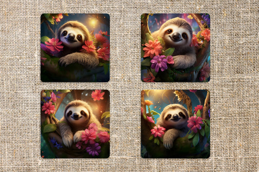 Sloth Coaster 4-Pack (Collection 2)