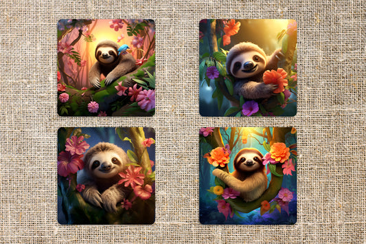 Sloth Coaster 4-Pack (Collection 4)