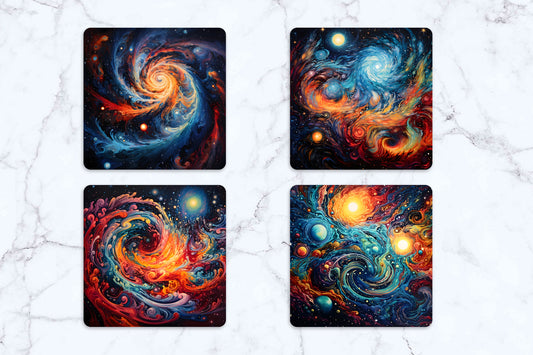 Swirly Space Coaster 4-Pack